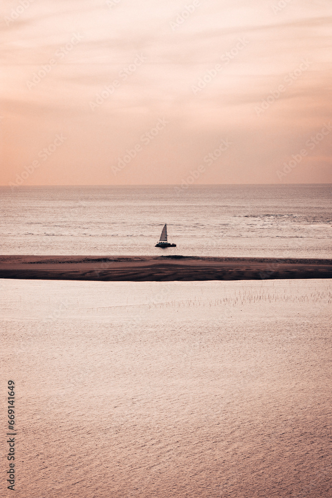 Fototapeta premium fishing at sunset
