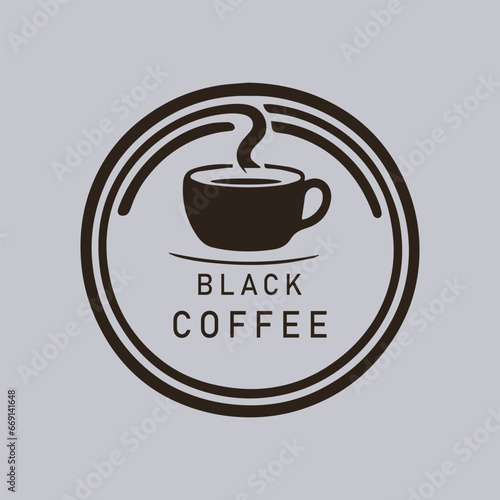 Coffee Logo simple low background black a white 
