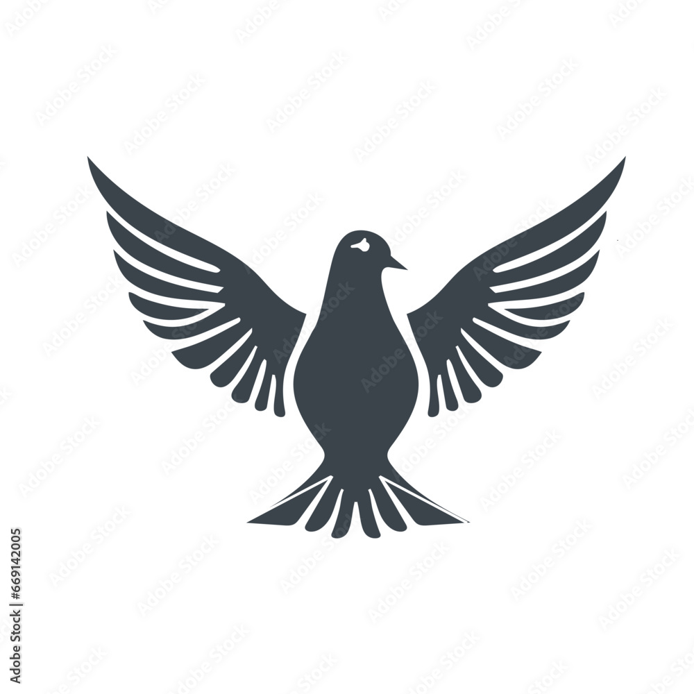 The dove and pigeon symbolize art design. The universal peace, innocence, and purity symbols The dove and pigeon symbolize art design. The universal peace, innocence, and purity symbols