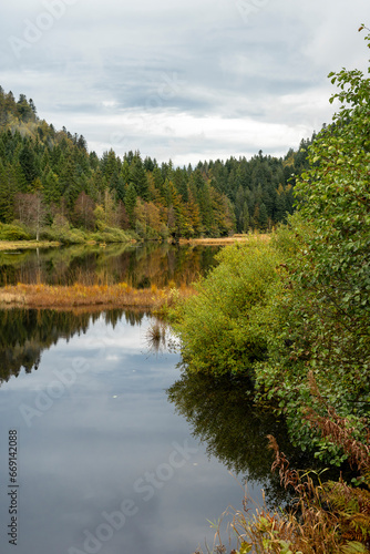 Lac et for  t d automne dans les Vosges