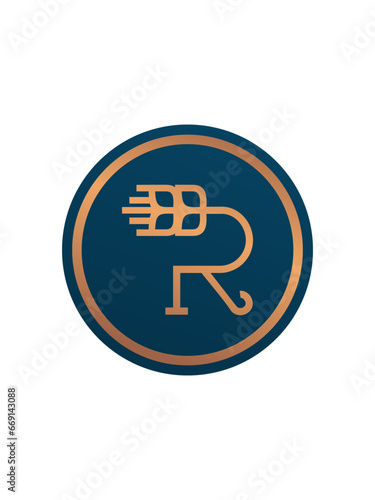 R monogram logo template