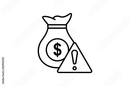 investment risk icon. icon related to investments and financial concepts. Line icon style. Simple vector design editable