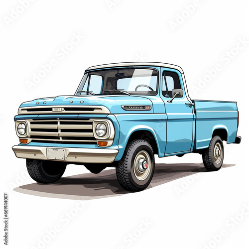 Detailed illustration of a pickup truck