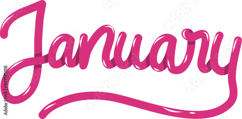 January Hand lettering