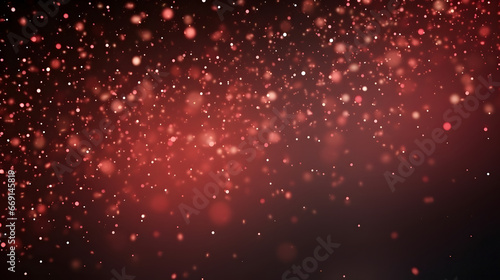 Abstract background of flying red particles on black background. Neural network generated image. Not based on any actual person or scene.