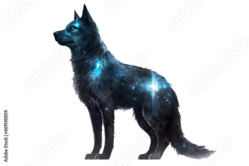 Mystery wolf watercolor design photo