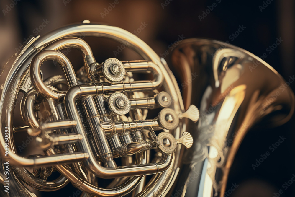 Fototapeta premium Close up of french horn