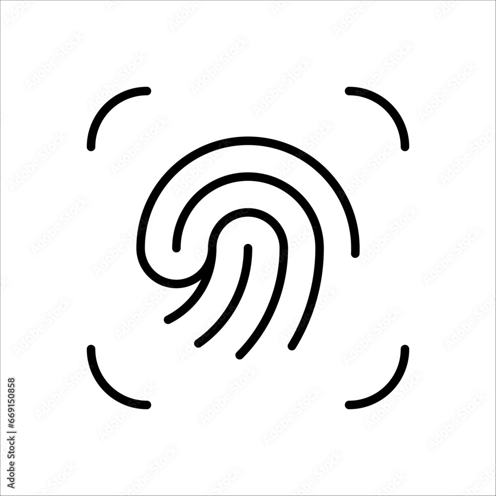 Fingerprint icon. Digital security authentication concept on white background Fingerprint icon. Digital security authentication concept on white background