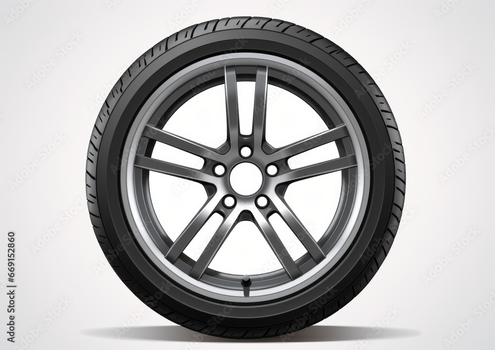 Wheel, tire on white background, isolated. Car, truck, bus tires.