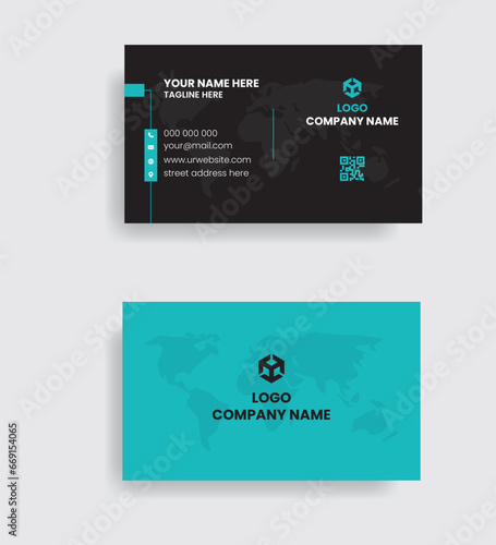 corporate business card design. Vector illustration print template. Creative and modern business card template