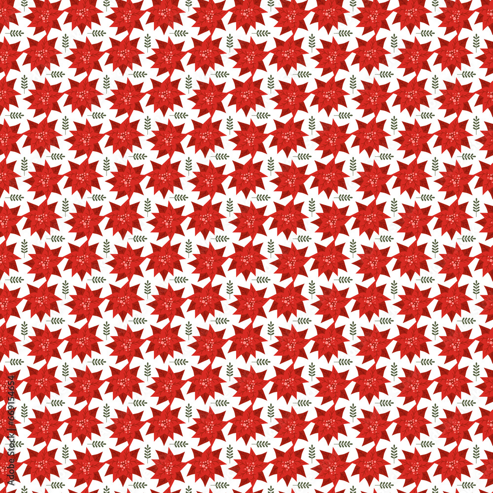 seamless pattern with flowers and leaves pattern .