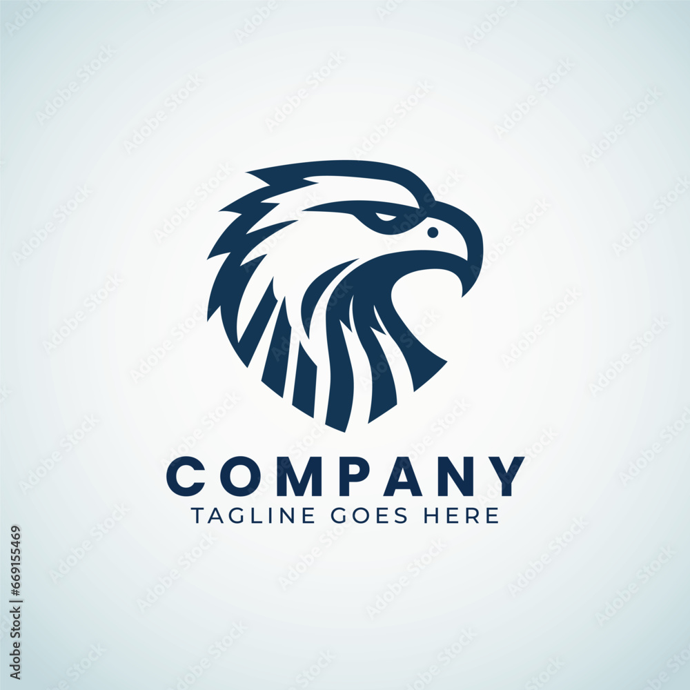 Obraz premium Eagle Logo Design, Minimal Eagle Face Logo template