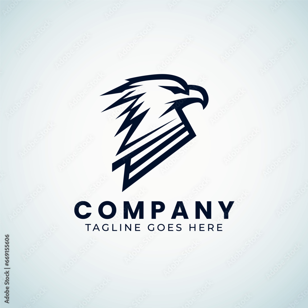 Obraz premium Eagle Logo Design, Minimal Eagle Face Logo template