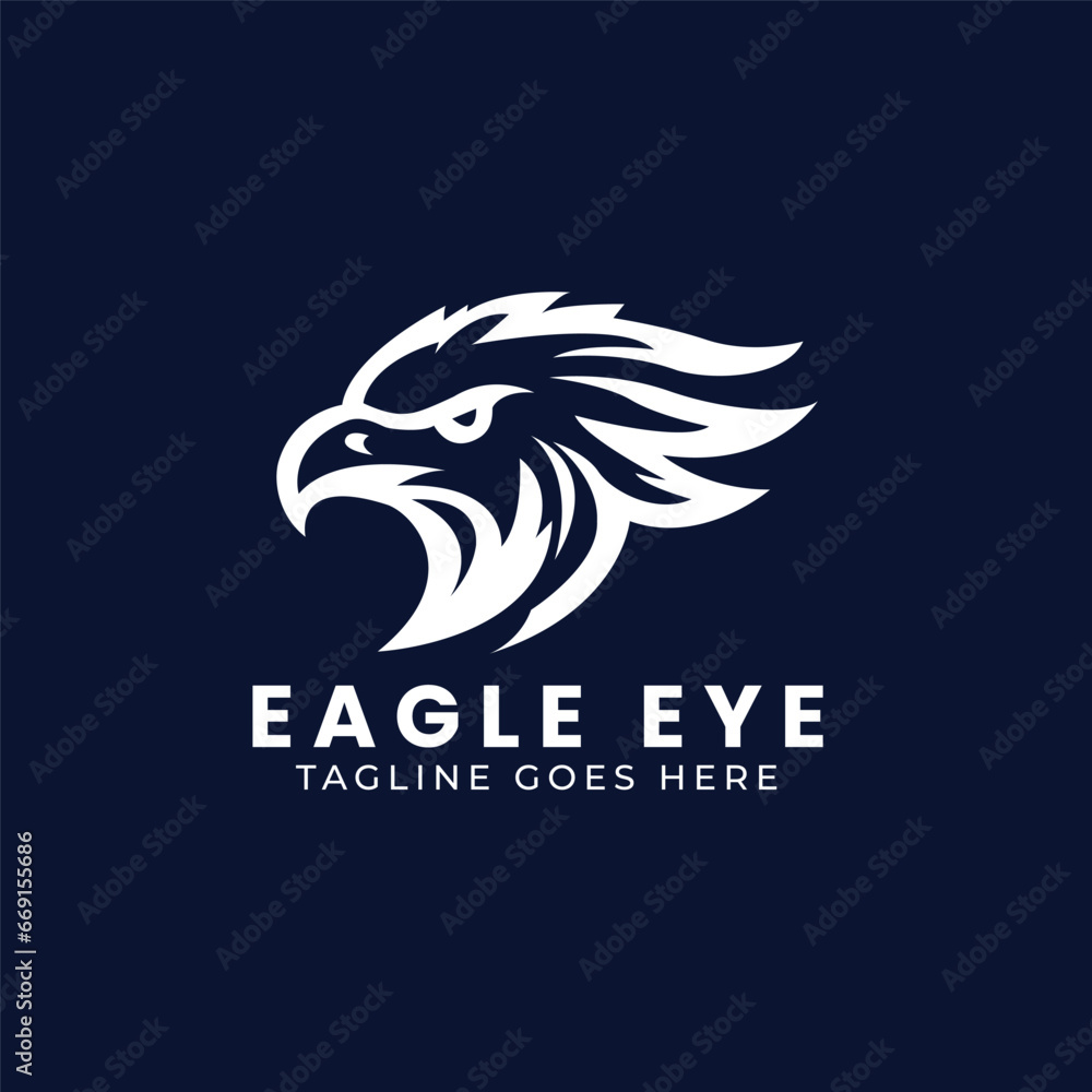 Obraz premium Eagle Logo Design, Minimal Eagle Face Logo template