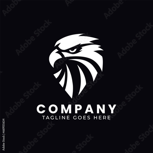Eagle Logo Design, Minimal Eagle Face Logo template