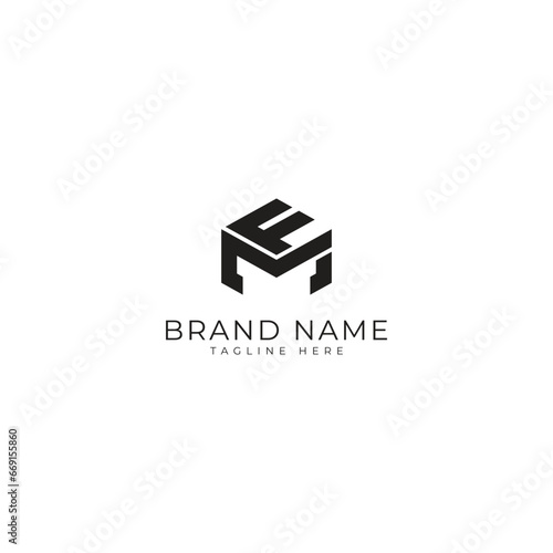 MF, FM Letter Logo Design Template Vector