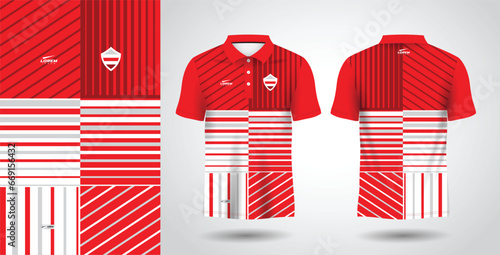red sublimation polo sport jersey mockup design