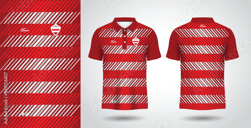 red sublimation polo sport jersey mockup design