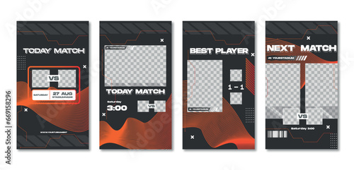 Sport story post template , Football Match day , Full time , Next match Best player