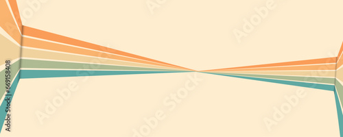 Abstract background of rainbow groovy Wavy Lines design in 1970s Hippie Retro style. Vector pattern ready to use for cloth, textile, wrap and other.