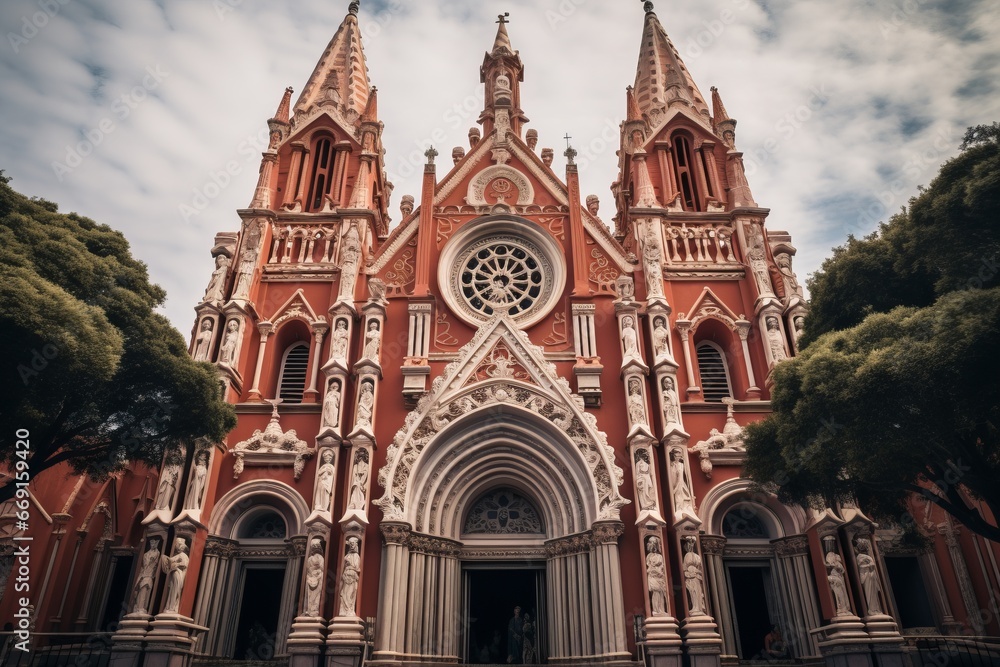An image of a beautifully designed church, showcasing the intricate architecture and spiritual significance of sacred places