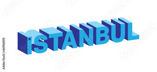3d istanbul word on white background