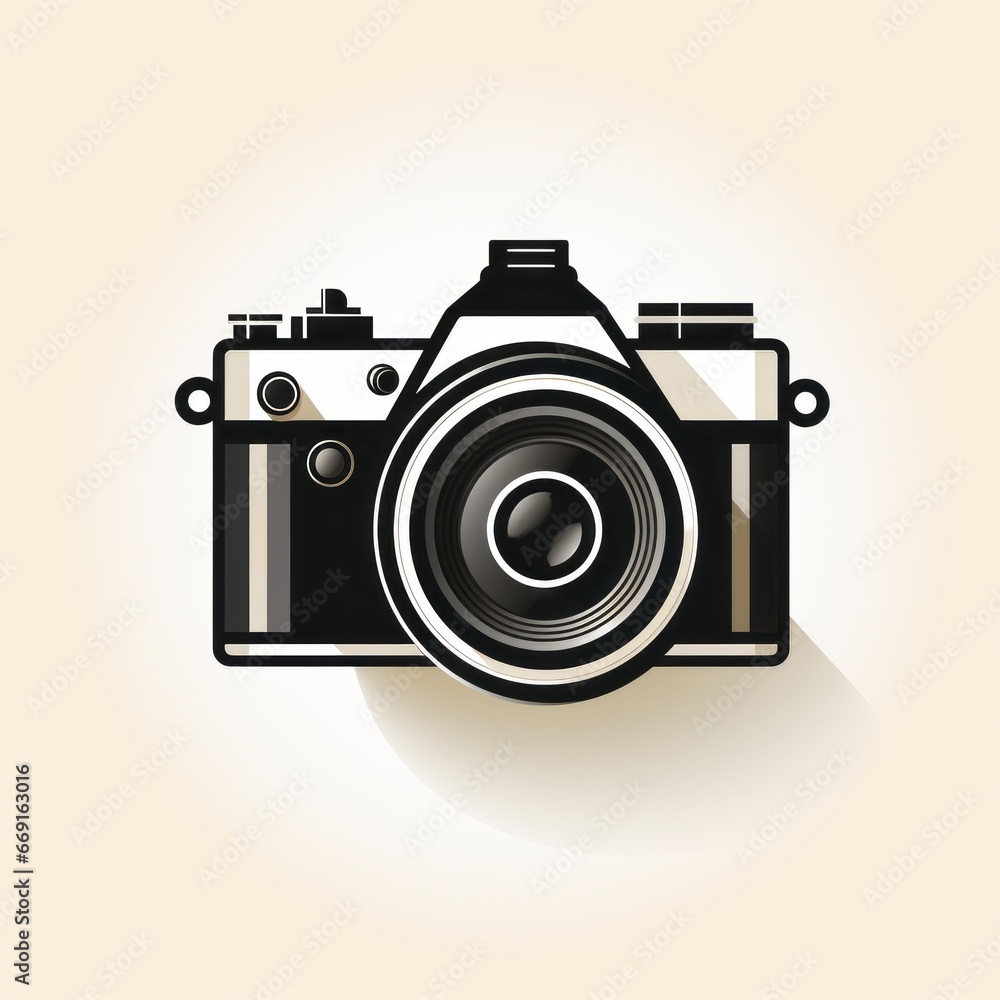 Fototapeta premium minimalistic camera icon flat design