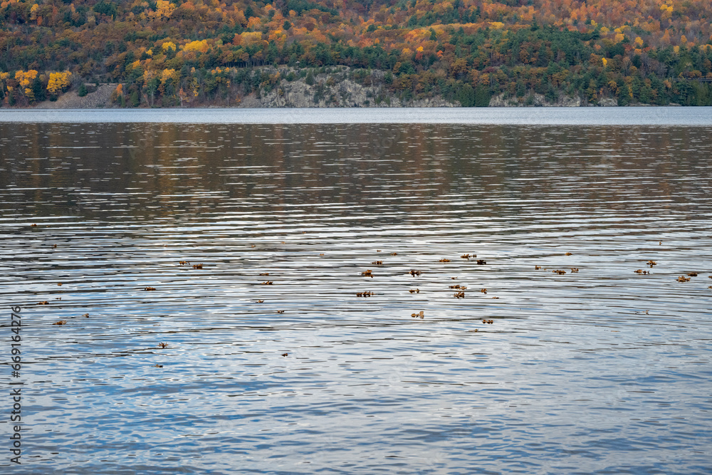 Fall scene in Willsboro Bay of Lake Champlain