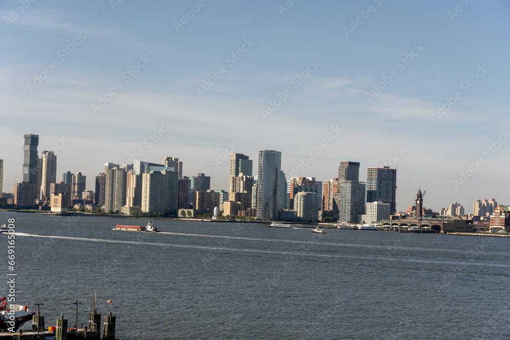View of Hudson River with New York skyline background