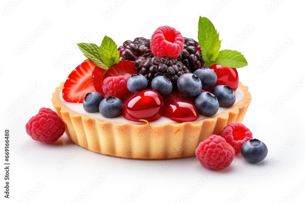 A Delicious Fruit Tart Bursting With Fresh Berries and Juicy Blueberries Created With Generative AI Technology A Delicious Fruit Tart Bursting With Fresh Berries and Juicy Blueberries Created With Generative AI Technology