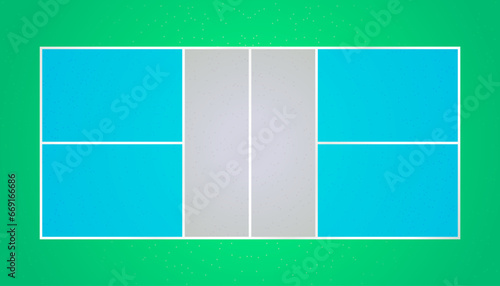 Pickleball field from top view. The sports concept