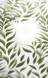 White paint texture with a pattern of grass and leaves, Background for wallpaper and cards, Generative AI