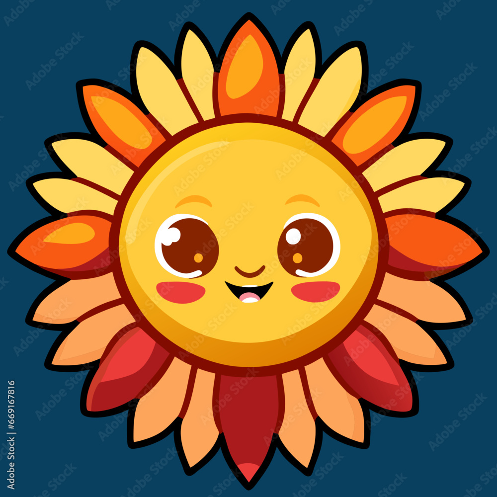 A smiling sun icon A smiling sun icon