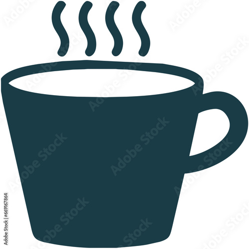 A steaming cup of coffee icon 