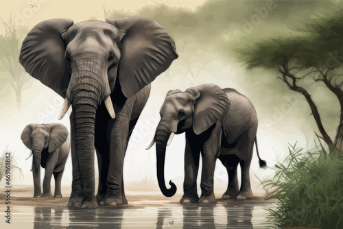 elephant and elephants in the savanna elephant and elephants in the savanna elephants in the savannah of kenya © Shubham