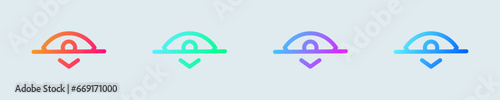 Hide line icon in gradient colors. Eye signs vector illustration.