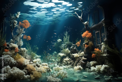 underwater landscape on a tropical reef