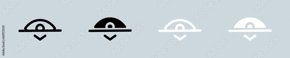 Hide icon set in black and white. Eye signs vector illustration. Hide icon set in black and white. Eye signs vector illustration.