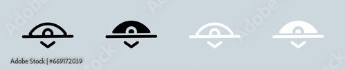 Hide icon set in black and white. Eye signs vector illustration.