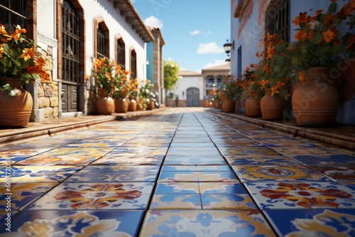 spanish tiles in an andalusian building