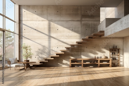 interior of modern concrete house