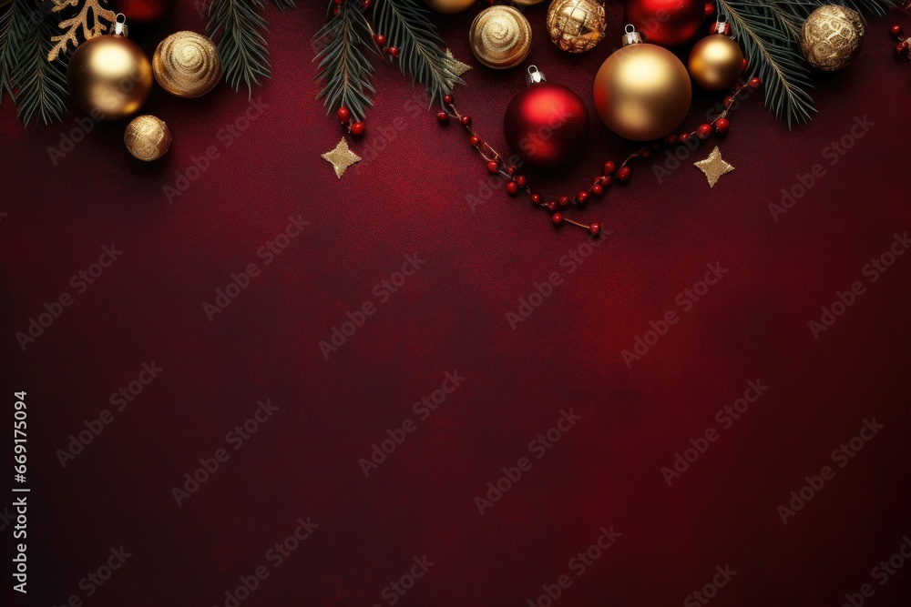 christmas background with red balls