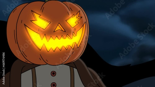 Halloween. 2d animation (frame by frame).