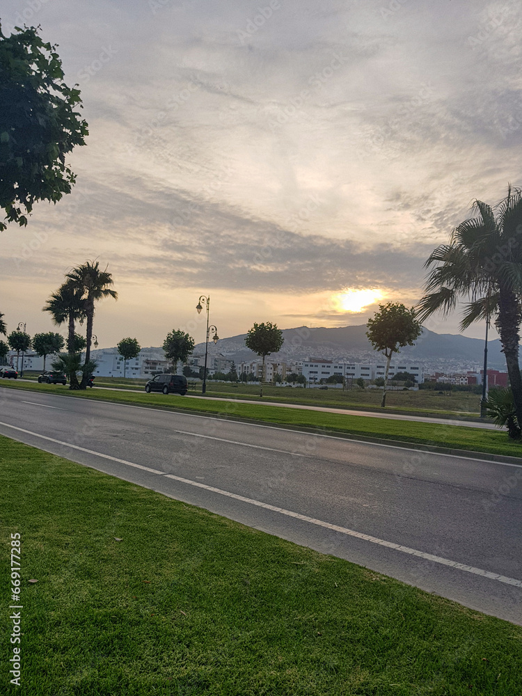 Fototapeta premium Urban landscape on an overcast evening