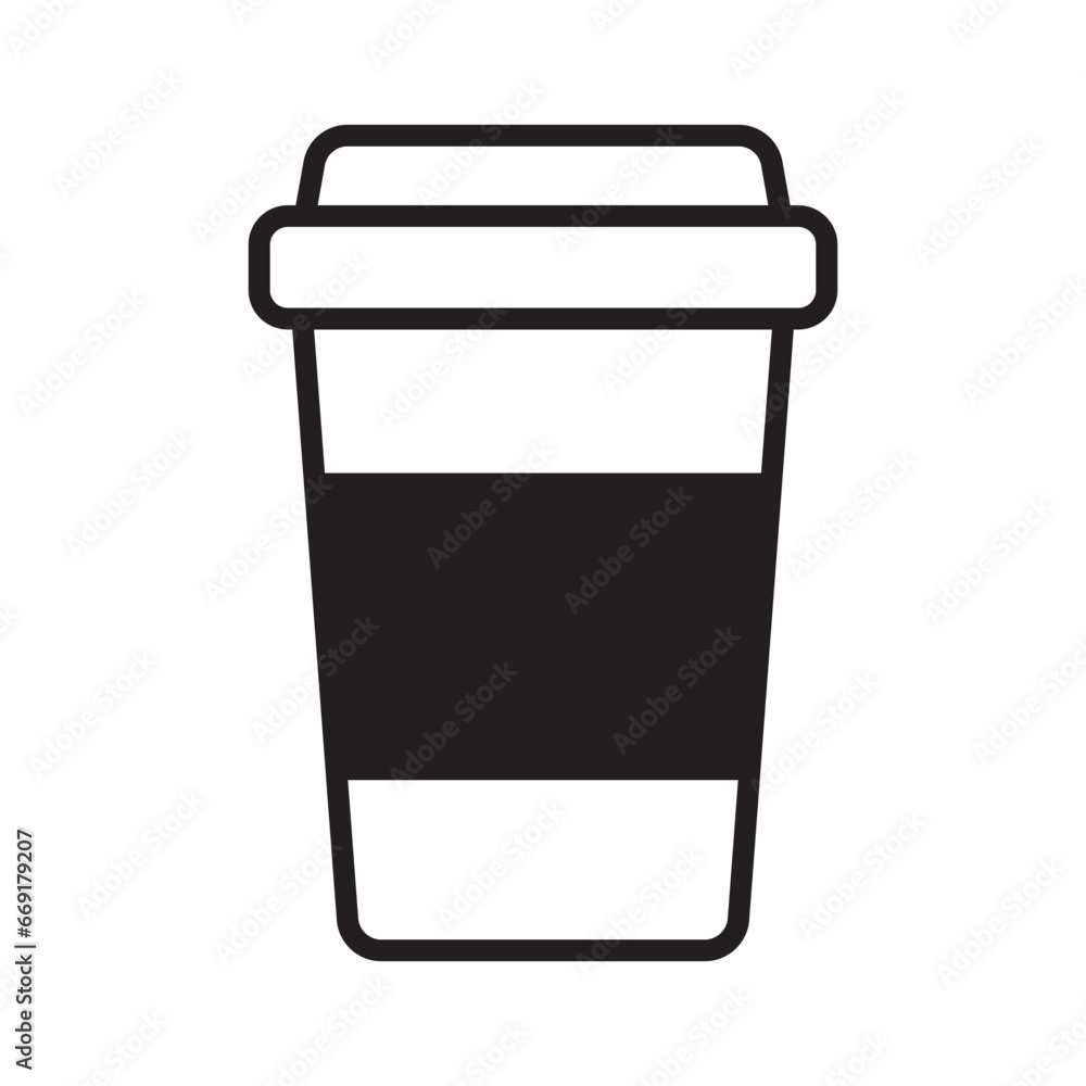 Hot coffee cup vector icon. Paper coffee cup icon isolated on white background. Hot coffee cup vector icon. Paper coffee cup icon isolated on white background.