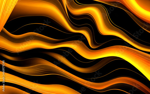 Abstract yellow and orange Waves Background © Naksh