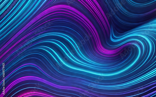 Abstract Neon Waves Background