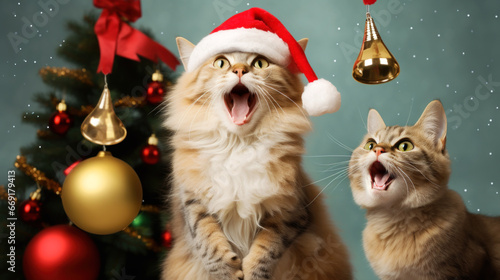 Happy cats at Christmas