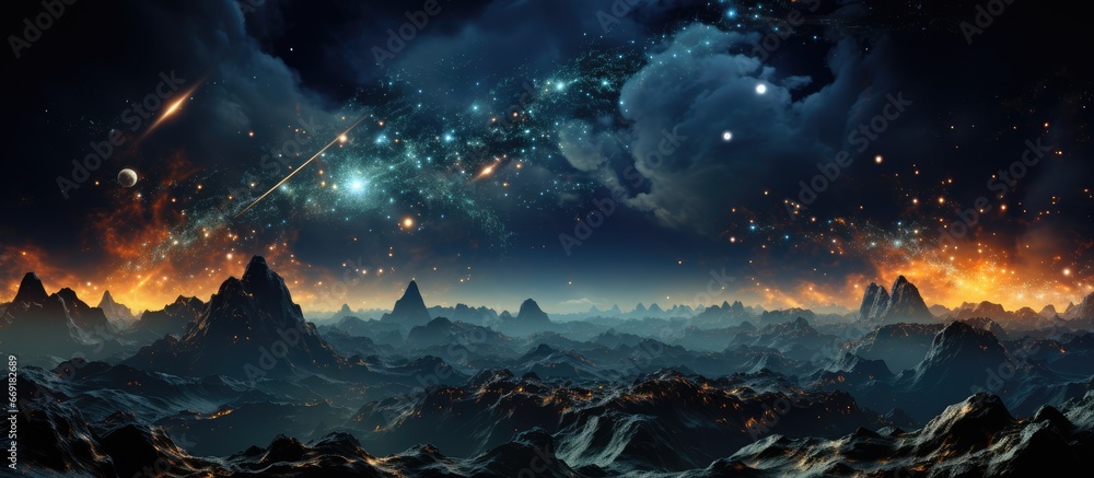 Night Sky background, beautiful digital background
