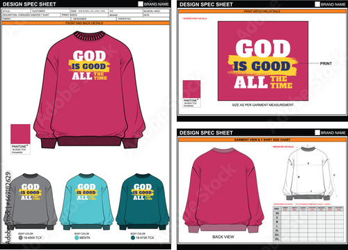  GOD IS GOOD ALL TIME STREETWEAR VECTOR DIGITAL DTG DTF HEAT TRANSFER STICKER SUBLIMATION PRINT UNISEX OVERSIZED SWEATER T SHIRT TECHPACK MEASUREMENT LAYOUT TEMPLATE DESIGN